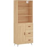 vidaXL Hoge kast 69,5x34x180 cm bewerkt hout sonoma eikenkleurig