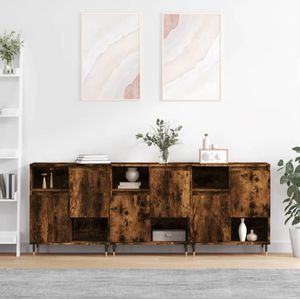 Vidaxl - Sideboards 3 Stk. Räuchereiche Holzwerkstoff