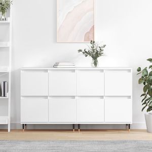 vidaXL Sideboards 2 Stk. Weiß Holzwerkstoff