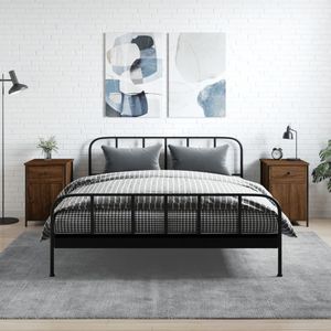 Nachttische 2 Stk. Braun Eichen-Optik 40x42x60 cm Holzwerkstoff Vidaxl