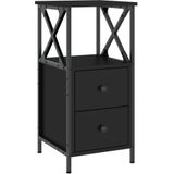 vidaXL Nachttisch Schwarz 34x35,5x70 cm Holzwerkstoff