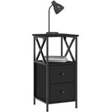 vidaXL Nachttisch Schwarz 34x35,5x70 cm Holzwerkstoff