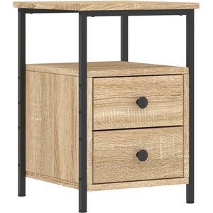 vidaXL Nachtkastje 40x40x50 cm bewerkt hout bruin eikenkleur