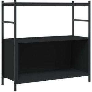 vidaXL Bücherregal Schwarz 80x30x78,5 cm Holzwerkstoff und Eisen