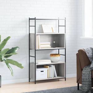 Vidaxl - Bücherregal Grau Sonoma 80x30x145,5 cm Holzwerkstoff und Eisen