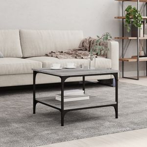 vidaXL - Salontafel - Grijs Sonoma - Bewerkte Hout - Met Schappen