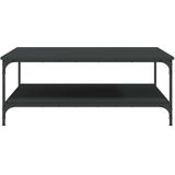 vidaXL Salontafel 100x100x40 cm bewerkt hout zwart