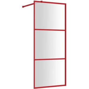 VidaXL-Inloopdouchewand-transparant-90x195-cm-ESG-glas-rood