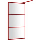 Duschwand für Begehbare Dusche mit esg Klarglas Rot 115x195 cm Vidaxl