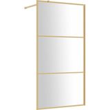 vidaXL Duschwand für Begehbare Dusche ESG Klarglas Golden 115x195cm
