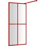 Vidaxl - Duschwand für Begehbare Dusche mit esg Klarglas Rot 80x195 cm