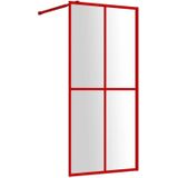 Vidaxl - Duschwand für Begehbare Dusche mit esg Klarglas Rot 80x195 cm