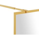 vidaXL Duschwand für Begehbare Dusche mit ESG Klarglas Golden 80x195cm