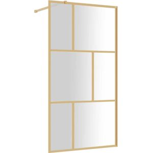 Vidaxl inloopdouchewand transparant 100x195 cm esg-glas goudkleurig