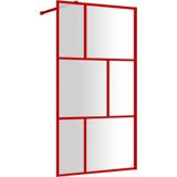 vidaXL Duschwand für Begehbare Dusche mit ESG Klarglas Rot 115x195 cm