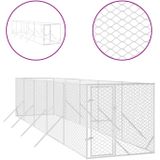 vidaXL Outdoor-Hundezwinger Silbern 2x10x2 m Verzinkter Stahl