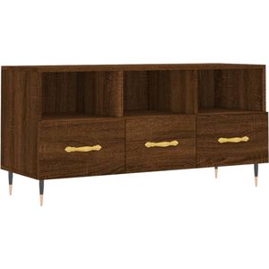 vidaXL Tv-meubel 102x36x50 cm bewerkt hout bruin eikenkleur