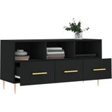 VidaXL TV-meubel 102x36x50 cm Bewerkt Hout Zwart