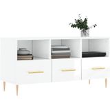 VidaXL TV-meubel 102x36x50 cm - Bewerkt Hout - Hoogglans Wit