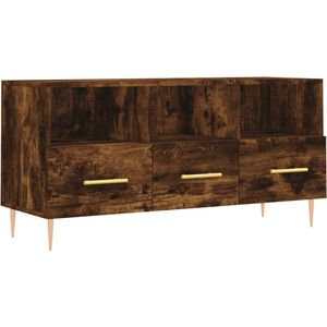 vidaXL Tv-meubel 102x36x50 cm bewerkt hout gerookt eikenkleurig