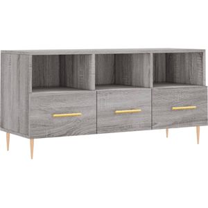 vidaXL Tv-meubel 102x36x50 cm bewerkt hout grijs sonoma eikenkleurig