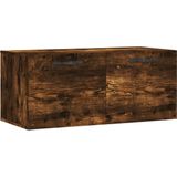 vidaXL Wandkast 80x36,5x35 cm bewerkt hout gerookt eikenkleurig