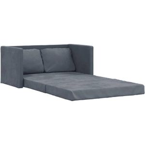 vidaXL Bodensofa mit Schlaffunktion Dunkelgrau 122x204x55 cm Samt