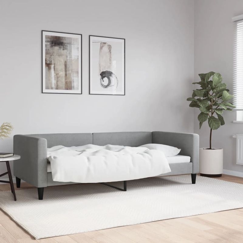 vidaXL-Slaapbank-90x190-cm-stof-lichtgrijs
