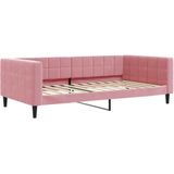 vidaXL Slaapbank - Fluweel - Roze - 100x200 cm