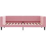 vidaXL Slaapbank - Fluweel - Roze - 100x200 cm