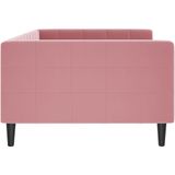 vidaXL Slaapbank - Fluweel - Roze - 100x200 cm