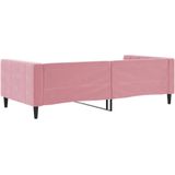 vidaXL Slaapbank - Fluweel - Roze - 100x200 cm