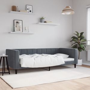 vidaXL - Slaapbank - 90x190 - cm - fluweel - donkergrijs