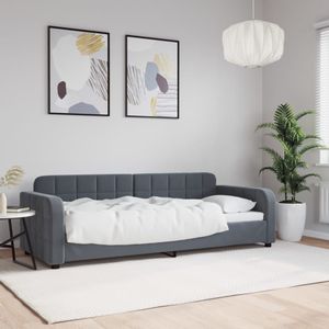 vidaXL - Slaapbank - 80x200 - cm - fluweel - donkergrijs