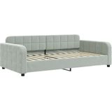 vidaXL - Slaapbank - 100x200 - cm - fluweel - lichtgrijs