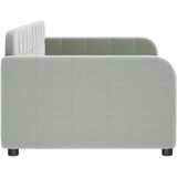 vidaXL - Slaapbank - 90x190 - cm - fluweel - lichtgrijs