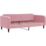 vidaXL - Slaapbank - 100x200 - cm - fluweel - roze