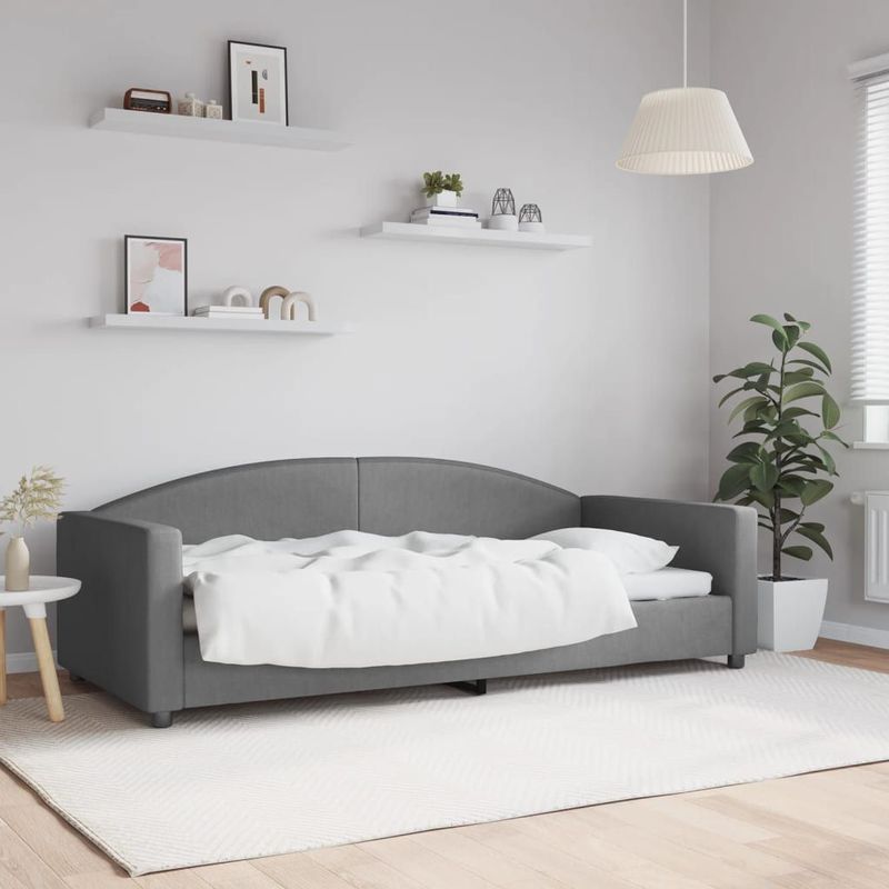 Tagesbett Dunkelgrau 90x200 cm Stoff Vidaxl