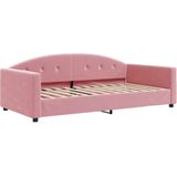 vidaXL - Slaapbank - 100x200 - cm - fluweel - roze