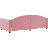 vidaXL - Slaapbank - 100x200 - cm - fluweel - roze
