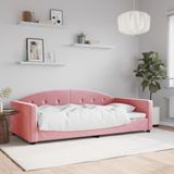 vidaXL - Slaapbank - 100x200 - cm - fluweel - roze