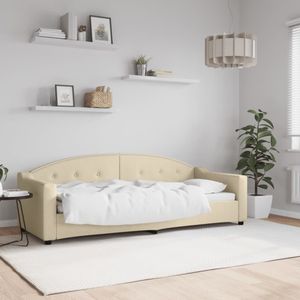 vidaXL - Slaapbank - 80x200 - cm - stof - crèmekleurig