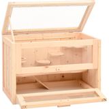 Houten Hamsterkooi - Met Accessoires - Vurenhout - Doorzichtig Acrylscherm