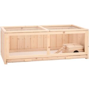vidaXL Hamsterkooi - 104x52x38 cm - Massief Vurenhout - Met Draadgaas