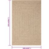 vidaXL - ZIZUR - Vloerkleed - Jute Look - 160x230 cm - PP-Materiaal