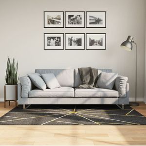 vidaXL Teppich Waschbar Schwarz und Golden 120x180 cm Rutschfest