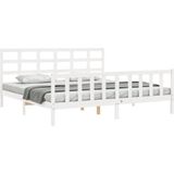 vidaXL Bedframe zonder matras massief grenenhout wit 200x200 cm