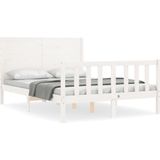 Massivholzbett ohne Matratze Weiß 140x190 cm Kiefernholz vidaXL