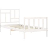 vidaXL Massivholzbett ohne Matratze Weiß 90x200 cm Kiefernholz