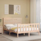 vidaXL Bedframe met hoofdbord massief hout 140x200 cm